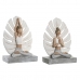 Dekorativ Figur DKD Home Decor 16 x 7,5 x 21 cm Grå Hvit Yoga (2 enheter)