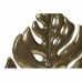 Figura Decorativa DKD Home Decor 25,5 x 6 x 34 cm Preto Dourado Tropical Folha de planta