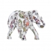 Prydnadsfigur DKD Home Decor 23 x 9 x 17 cm Elefant Vit Multicolour Kolonial