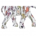 Prydnadsfigur DKD Home Decor 23 x 9 x 17 cm Elefant Vit Multicolour Kolonial