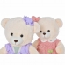 Ours en peluche DKD Home Decor Robe 42 x 20 x 50 cm Beige Rose Lila Enfant Ours (2 Unités)