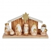 Christmas nativity set LED Light 11 x 15,5 x 30 cm Ceramic Golden Wood Brown White