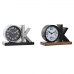 Stolní hodiny DKD Home Decor 23 x 8 x 15 cm Argintiu Negru Fier (2 Unități)