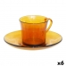 Kopje met schoteltje Duralex 9006DS12A0111 Amber 180 ml (6 Onderdelen) (6 Stuks)