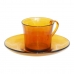 Kopje met schoteltje Duralex 9006DS12A0111 Amber 180 ml (6 Onderdelen) (6 Stuks)