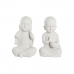 Decoratieve figuren DKD Home Decor 25,5 x 19 x 39 cm Wit Monnik Orientaals (2 Stuks)