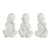 Figura Decorativa DKD Home Decor 24 x 22 x 39 cm Branco Monge Oriental (3 Peças)