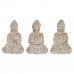 Figura Decorativa DKD Home Decor 30,5 x 24 x 45 cm Dourado Castanho Buda Oriental (3 Peças)