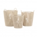 Basket spelset DKD Home Decor Beige Metaal 42 x 42 x 51 cm 3 Onderdelen