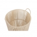 Basket spelset DKD Home Decor Beige Metaal 42 x 42 x 51 cm 3 Onderdelen