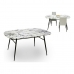 Sivupöytä Valkoinen Musta Metalli Melamiini Puu MDF 90 x 76,5 x 160 cm