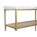 Dientafel DKD Home Decor Gouden Metaal Wit Mangohout (91 x 44 x 152 cm)