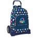 Mochila Escolar con Ruedas Benetton Corazones Azul marino 30 x 46 x 14 cm