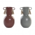 Vaso DKD Home Decor 14 x 13 x 24 cm Grigio Metallo Terracotta (2 Unità)