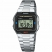 Relógio unissexo Casio A163WA-1QES Aço inoxidável Digital Cinzento Prateado