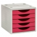 Modular Filing Cabinet Archivo 2000 ArchivoTec Serie 4000 Fuchsia 5 skuffer Din A4 Grå (34 x 27 x 26 cm)