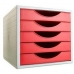 Classificatore modulare Archivo 2000 ArchivoTec Serie 4000 5 cassetti Din A4 Rosso 34 x 27 x 26 cm