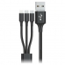 Cabo USB para Micro USB, USB-C e Lightning Goms Preto 1, 2 m