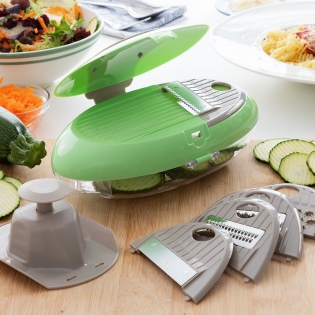 Cortador de Verduras, Rallador y Mandolina con Recetas y Accesorios 7 en 1  Choppie Expert InnovaGoods