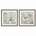 Canvas DKD Home Decor 63 x 3 x 63 cm 60 x 3 x 60 cm Vogels Shabby Chic (2 Stuks)