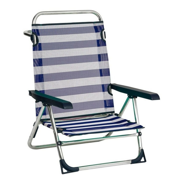 Schijn Gloed informeel Strandstoel 1 Aluminium Opvouwbaar Voor meerdere posities Gestreept 79,5 x  59,5 x 56 cm (79,5 x 59,5 x 56 cm) | Koop tegen groot