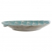 Centro de mesa DKD Home Decor 27,5 x 16 x 3 cm Turquesa Oriental Cromado Folha de planta