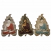 Vægdekoration DKD Home Decor Blå Rød Gylden Buddha Orientalsk 19 x 3,1 x 26,5 cm (3 Dele)