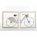 Dekorácia na stenu DKD Home Decor Čierna Bicykel Kov Drevo MDF (80 x 2.5 x 40 cm) (2 pcs)