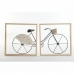 Zidni Ukras DKD Home Decor Crna Bicikl Metal Drvo MDF (80 x 2.5 x 40 cm) (2 pcs)