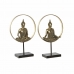 Decoratieve figuren DKD Home Decor 26 x 11 x 40 cm Zwart Gouden Boeddha Orientaals (2 Stuks)