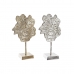 Decoratieve figuren DKD Home Decor 22 x 10 x 38 cm Bloem Champagne Zilverkleurig Orientaals