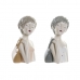 Figurine Décorative DKD Home Decor Femme Rose Blanc 15 x 15 x 27,5 cm (2 Unités)
