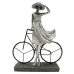 Figură Decorativă DKD Home Decor Femeie Argintiu Bicicletă Metal Rășină (27,5 x 9,5 x 34,5 cm)