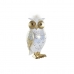 Figura Decorativa DKD Home Decor Branco Dourado Coruja 9 x 9 x 17 cm