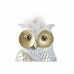 Figura Decorativa DKD Home Decor Branco Dourado Coruja 9 x 9 x 17 cm