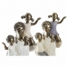 Decoratieve figuren DKD Home Decor Wit Koper Familie 10 x 6 x 28 cm (2 Stuks)