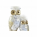 Decoratieve figuren DKD Home Decor 14,5 x 9 x 26 cm Uil Gouden Wit