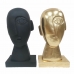 Figura Decorativa DKD Home Decor Face Preto Dourado 14,5 x 10,5 x 27,5 cm (2 Unidades)