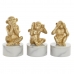 Dekoratyvinė figūrėlė DKD Home Decor Balta Auksinis Tropinis Beždžionės 10,5 x 10,5 x 18,5 cm (3 Dalys)