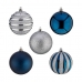 Conjunto de bolas de Natal Azul Prateado Plástico Ø 6 cm (6 Unidades)