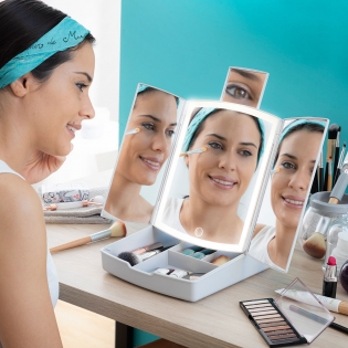 2023 neue LED kleine Geschenk Make-up Spiegel mit Licht tragbare