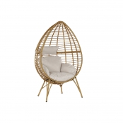 Hanging garden armchair DKD Home Decor White Brown Light brown Metal  Aluminium synthetic rattan 105 x 70 x 105 cm