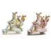 Ukrasna figura DKD Home Decor 17 x 7 x 15,5 cm Roza Zec Zelena (2 kom.)