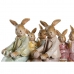 Decorative Figure DKD Home Decor 17 x 7 x 15,5 cm Pink Rabbit Green (2 Units)