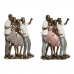 Figură Decorativă DKD Home Decor 18 x 10 x 25 cm Roz Auriu* Alb Familie (2 Unități)