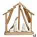 Kerststal set Keramisch Bruin Wit 2 Stuks 25 x 28 x 10 cm Natuurlijk Hout (2 Stuks)