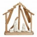 Kerststal set Keramisch Bruin Wit 2 Stuks 25 x 28 x 10 cm Natuurlijk Hout (2 Stuks)