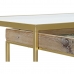 Set van 2 tafels DKD Home Decor Gouden Natuurlijk Hout Metaal Kristal 90 x 60 x 45 cm