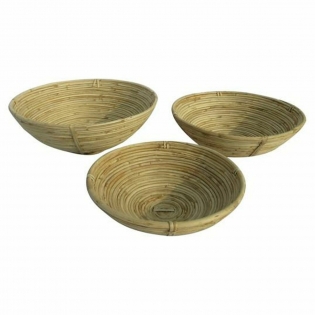 Set of trays DKD Home Decor Natural Tropical 3 Pieces 40 x 40 x 15 cm