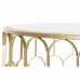 Table Basse DKD Home Decor Glamour Blanc Multicouleur Doré Marbre Fer 87 x 87 x 51,5 cm
